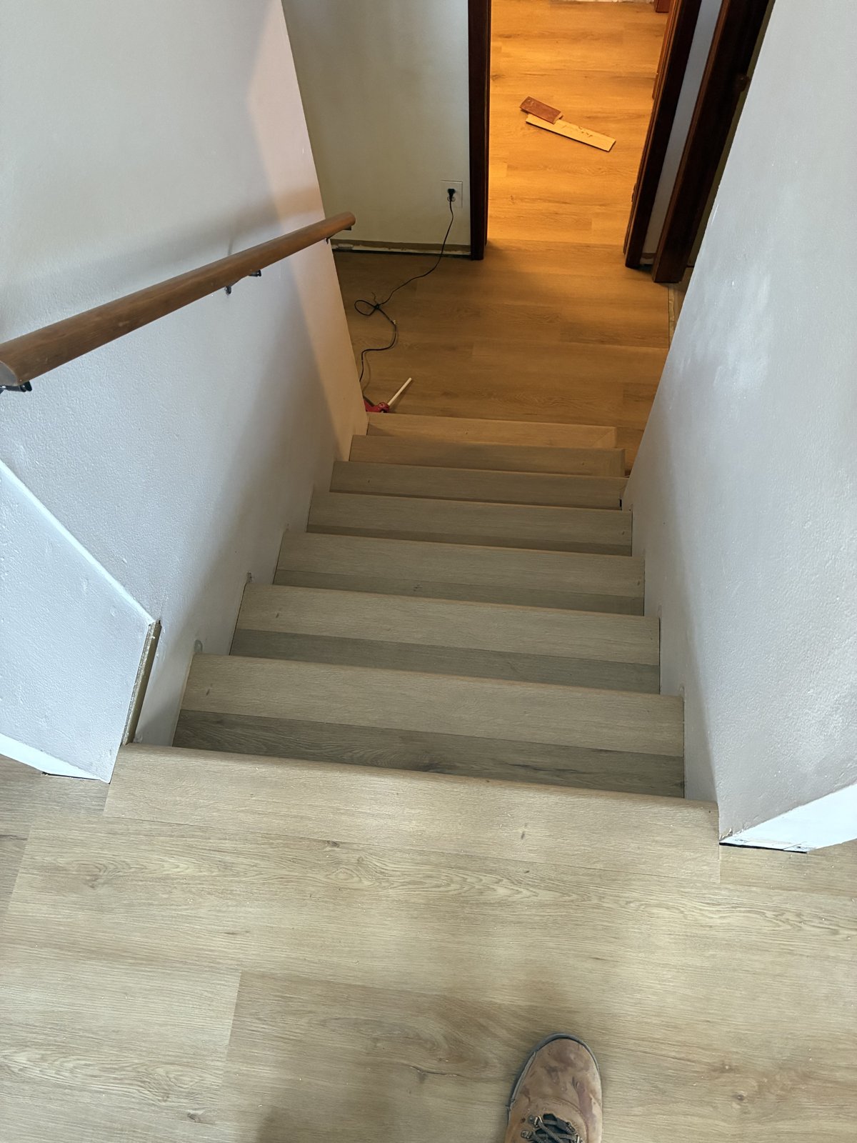 Stairwell from the top, hallway below